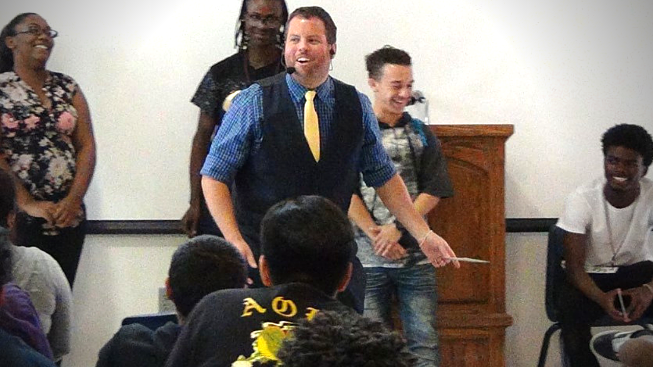 Jonas Cain brining joy to high school students.